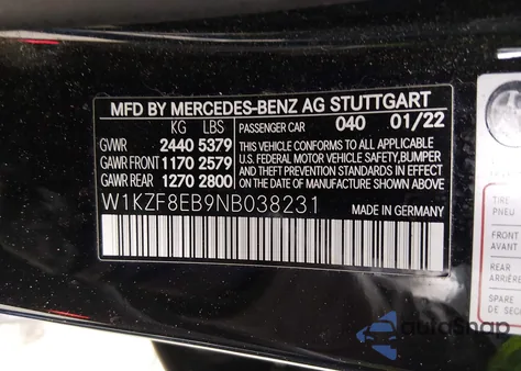2022 Mercedes-Benz E 350 4Matic from USA, damaged, VIN W1KZF8EB9NB038231